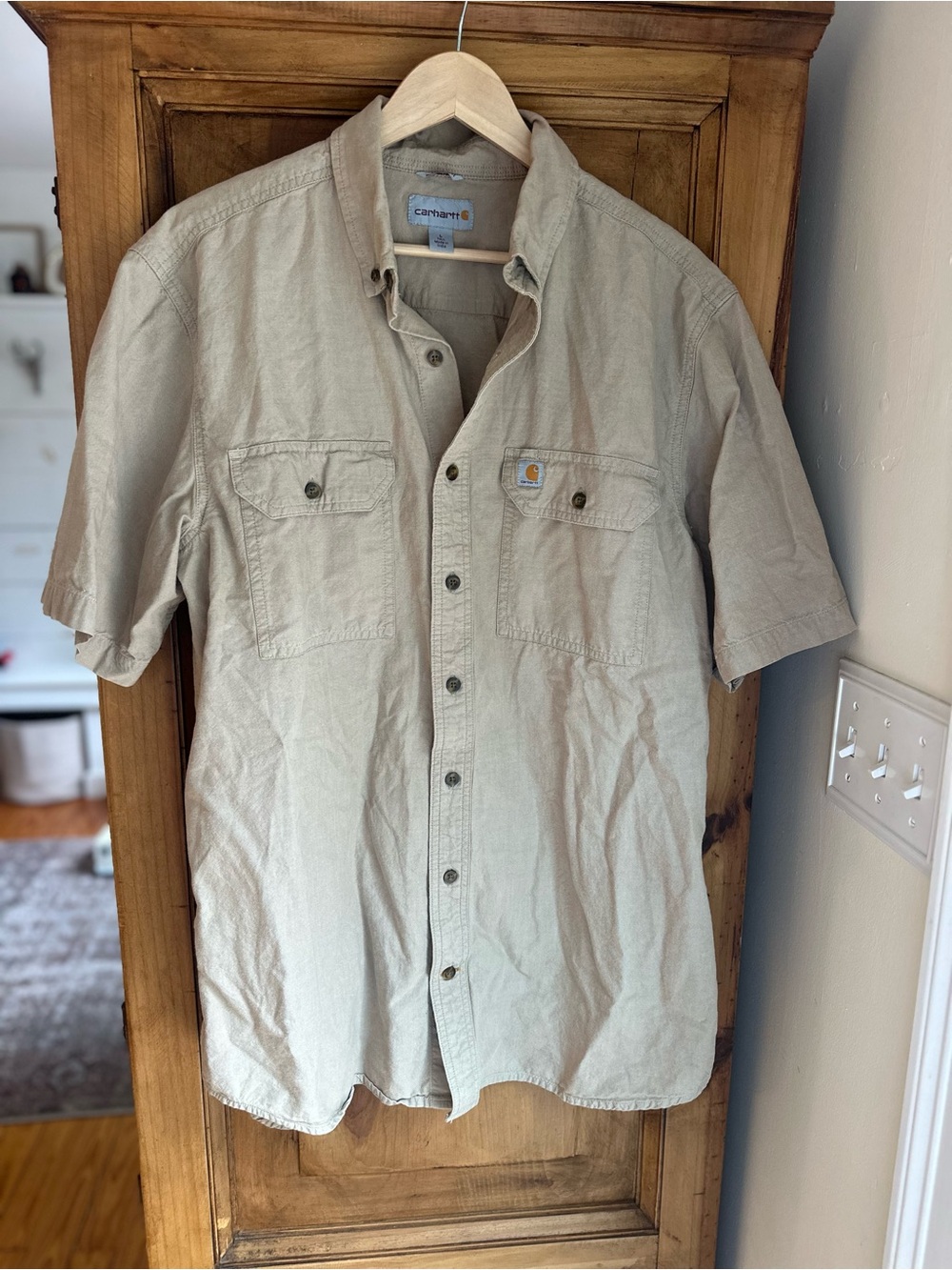 Carhartt Men's Short-Sleeve Button Down Relaxed Fit Large Tall
